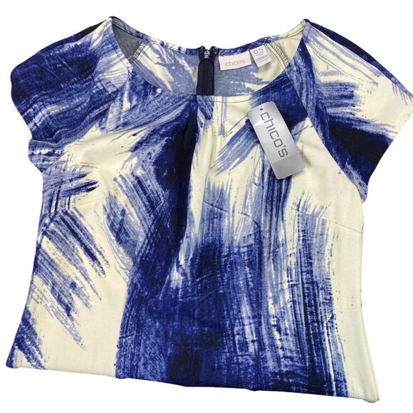 Chico’s Stormy Skies Zooey Dress Womens 0.5 (Small 6) Blue Digital Print - Picture 10 of 16